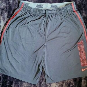 Black Georgia Bulldogs Nike Men's Basketball Shorts with Red Details